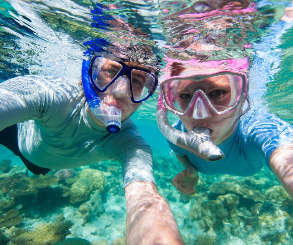 couple snorkeling